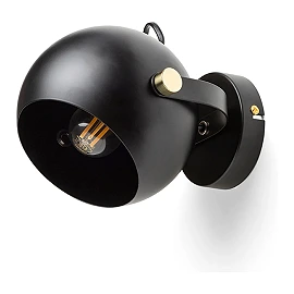 AGNETA surface-mounted wall/ceiling spotlight, black, 1×E27, 11W (Rendl)