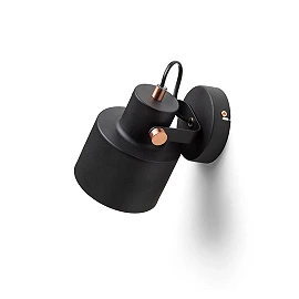 CELEIA adjustable wall/ceiling spotlight, black/brushed copper, 1×E27, 11W (Rendl)