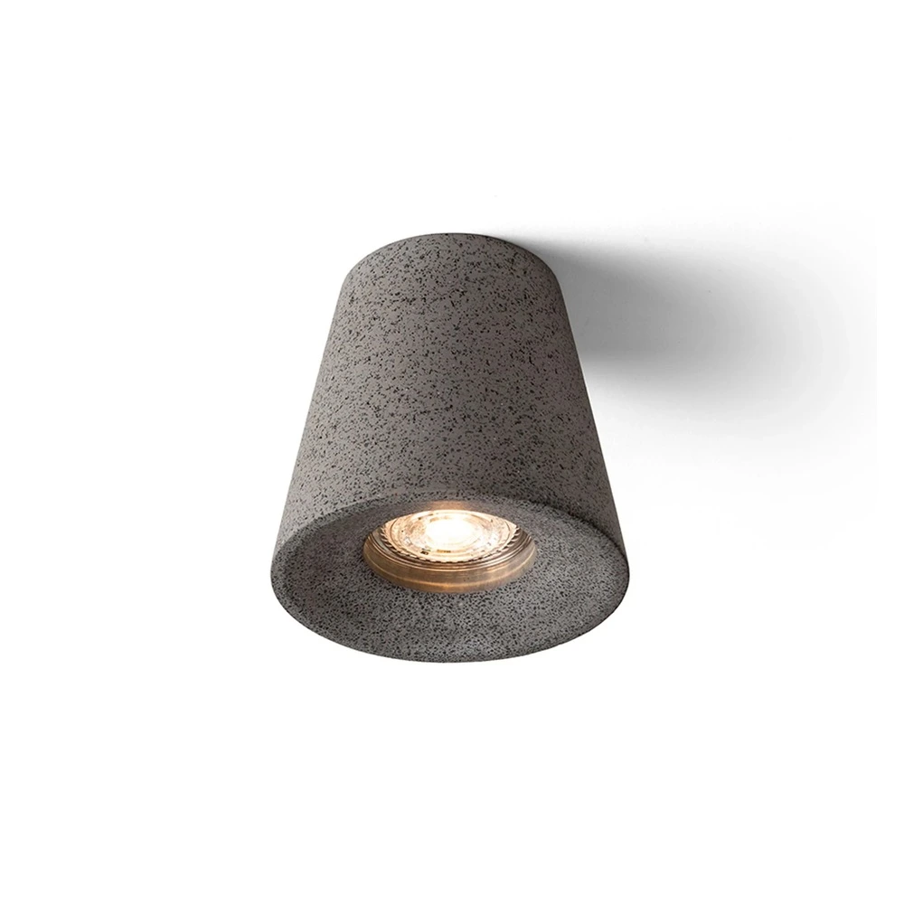 VOLCA concrete surface-mounted ceiling light, dark granite, 1×GU10, 5W (Rendl)