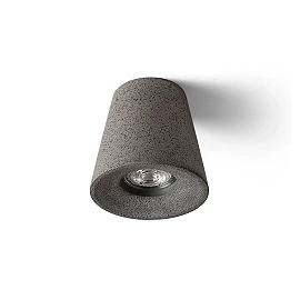 VOLCA concrete surface-mounted ceiling light, dark granite, 1×GU10, 5W (Rendl)