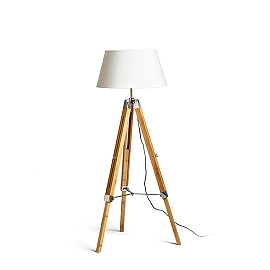 ALVIS/AMBITUS 46 floor lamp cream white bamboo/chrome, E27 15W (Rendl)