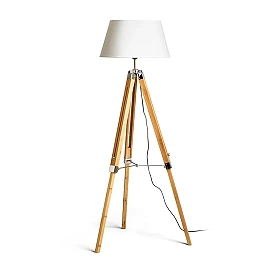 ALVIS/AMBITUS 46 floor lamp cream white bamboo/chrome, E27 15W (Rendl)