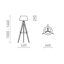 ALVIS/AMBITUS 46 floor lamp cream white bamboo/chrome, E27 15W (Rendl)