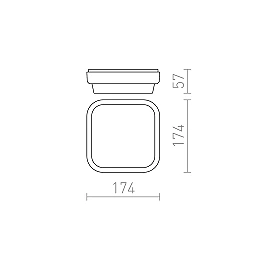 TARIS SQ 17 surface-mounted lamp black, LED 8W 3000K (Rendl)