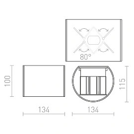 TITO R DIMM outdoor wall lamp white, LED 2x3W 3000K (Rendl)