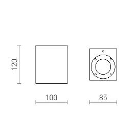KANE I outdoor wall lamp dark granite, GU10 5W (Rendl)