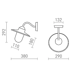 BEACON āra sienas lampa, 1x E27, IP44, R13614