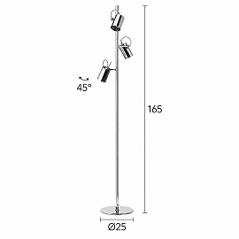 Rendl BUGSY FLOOR R10520 stāvlampa, 3x GU10, hroms