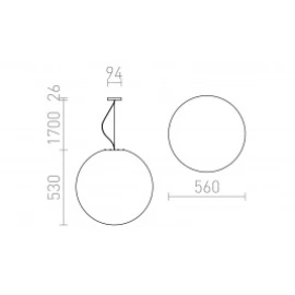 Outdoor pendant lamp BABYMOON 56cm, 1x E27, IP44