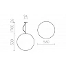 Outdoor pendant lamp BABYMOON 56cm, 1x E27, IP44