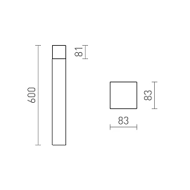 Outdoor bollard lamp "CLYDE", 1xE27, 28W, anthracite grey, RENDL, R13638