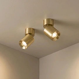 DARIO ceiling spotlight brushed brass, GU10 9W (Rendl)