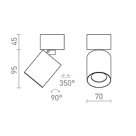 DARIO ceiling spotlight brushed brass, GU10 9W (Rendl)