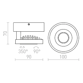 DIGA I LED surface/wall light 5W 3000K white/anthracite (Rendl)