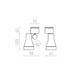 DIREZZA outdoor wall spotlight GU10 IP54 silver grey (Rendl R10388)