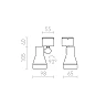 DIREZZA outdoor wall spotlight GU10 IP54 silver grey (Rendl R10388)