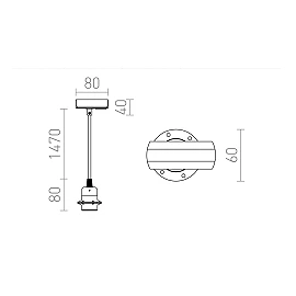 ELISA 1-circuit track pendant E27 black/chrome (Rendl R13204)