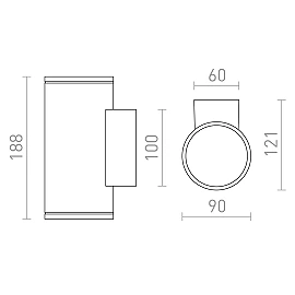 LIZZI II outdoor wall light 2xGU10 2x8W IP54 anthracite grey (Rendl)