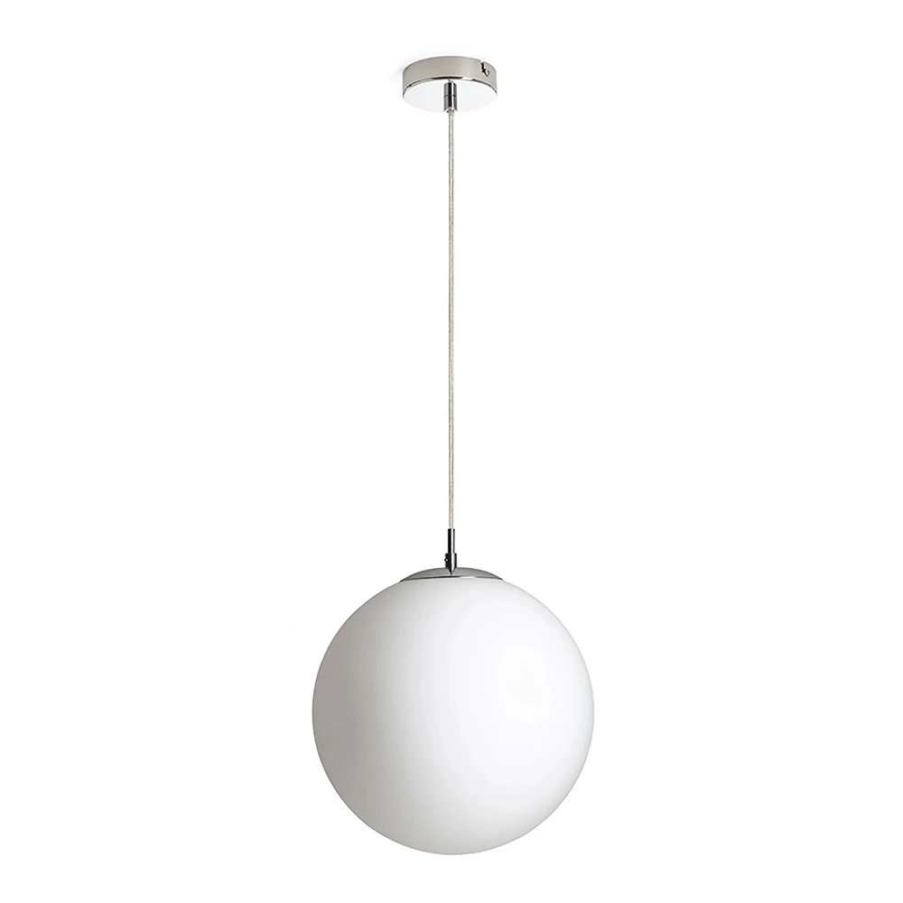 LUNA 30 pendant lamp opal glass/chrome, E27 15W (Rendl)