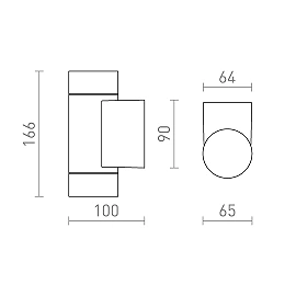 Wall light outdoor "MIZZI NEW", 2x GU10, aluminum, anthracite grey - RENDL - R13643