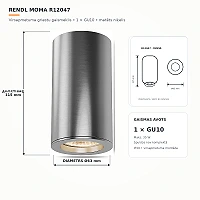 MOMA surface-mounted ceiling light 1×GU10, matt nickel (Rendl R12047)