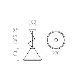 RADICAL pendant lamp concrete, E27 15W (Rendl)