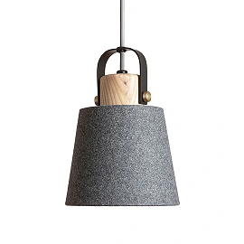 CHOUPETTE pendant lamp black grey wood, E27 11W (Rendl)