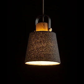 CHOUPETTE pendant lamp black grey wood, E27 11W (Rendl)