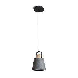 CHOUPETTE pendant lamp black grey wood, E27 11W (Rendl)