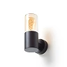 QUINN WALL outdoor wall lamp black amber glass, E27 11W (Rendl)