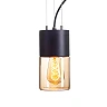QUINN outdoor pendant lamp black amber glass, E27 11W (Rendl)