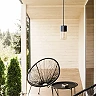 QUINN outdoor pendant lamp black amber glass, E27 11W (Rendl)