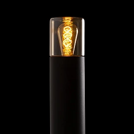 QUINN 60 outdoor bollard lamp black amber glass, E27 11W (Rendl)