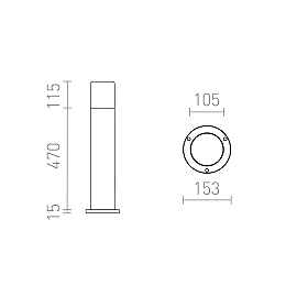 QUINN 60 outdoor bollard lamp black amber glass, E27 11W (Rendl)