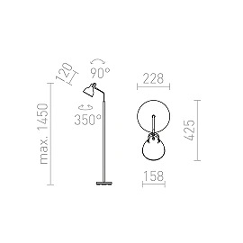 Retro stila stāvlampa "ROSITA", 1x E27, balta vai melna, R12514
