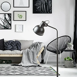 Retro stila stāvlampa "ROSITA", 1x E27, balta vai melna, R12514