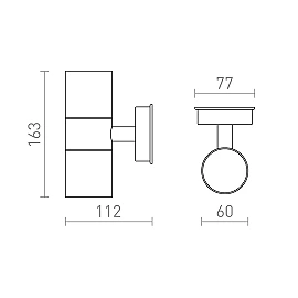 Wall light outdoor "SORANO WALL", 2x GU10, black - RENDL - R13634