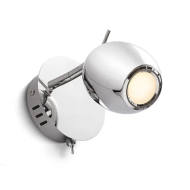 Adjustable wall spotlight MOKO, LED 3 W, 3000 K, 270 lm, chrome (Rendl light studio)
