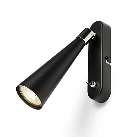 ALEXIS WALL reading lamp black chrome, GU10 5W (Rendl)