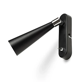 ALEXIS WALL reading lamp black chrome, GU10 5W (Rendl)