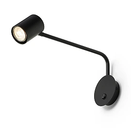 FILIP wall lamp with arm black, GU10 5W (Rendl)