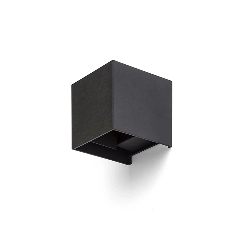 TITO SQ DIMM wall light black, LED 2x3W, IP65, 3000K (Rendl)