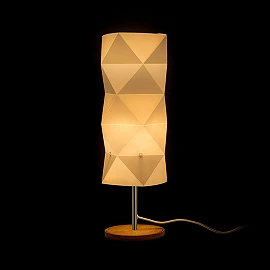 ZUMBA table lamp white PVC/wood/chrome, E14 11W (Rendl)