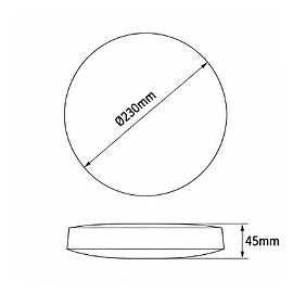 LED ceiling light 12W 1200lm 4000K IP54 white (Spector Light 17436S)