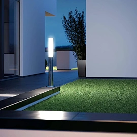 Steinel GL 60 S LED garden bollard light with sensor, stainless steel, IP44