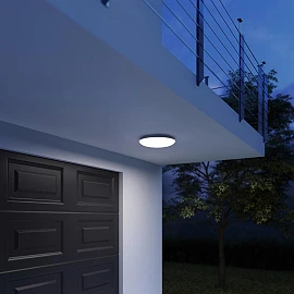 STEINEL DL Vario Quattro S — Outdoor ceiling LED light with 4× PIR sensors, 3000K, IP54