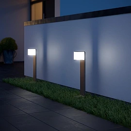 STEINEL GL 80 SC — smart LED bollard light with motion sensor (anthracite, 3000 K, IP44)