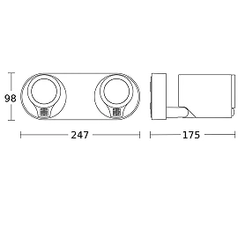 STEINEL Spot DUO S — twin wall spotlight with PIR, 2x GU10, anthracite, IP44, 3000K