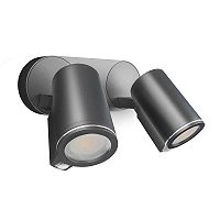 STEINEL Spot DUO SC — Bluetooth PIR twin wall spotlight, 2x GU10, anthracite, IP44, 3000K