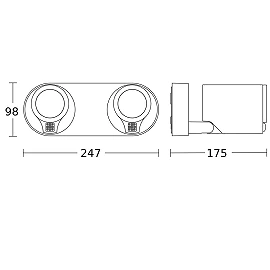 STEINEL Spot DUO SC — Bluetooth PIR twin wall spotlight, 2x GU10, anthracite, IP44, 3000K